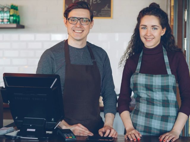 Comptoir et caisse dans un commerce, illustration — Lille